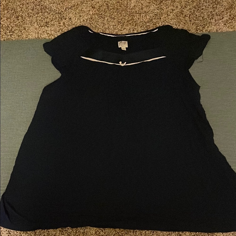 Aria Black Cap Sleeve Cut Out Blouse